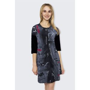 Х 105 Халат жен NEWSPAPER велюр