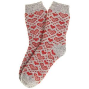 7613 Носки женские «Сердечки с узором»